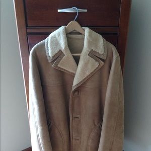Vintage Sheepskin Shearling Leather Fur Coat